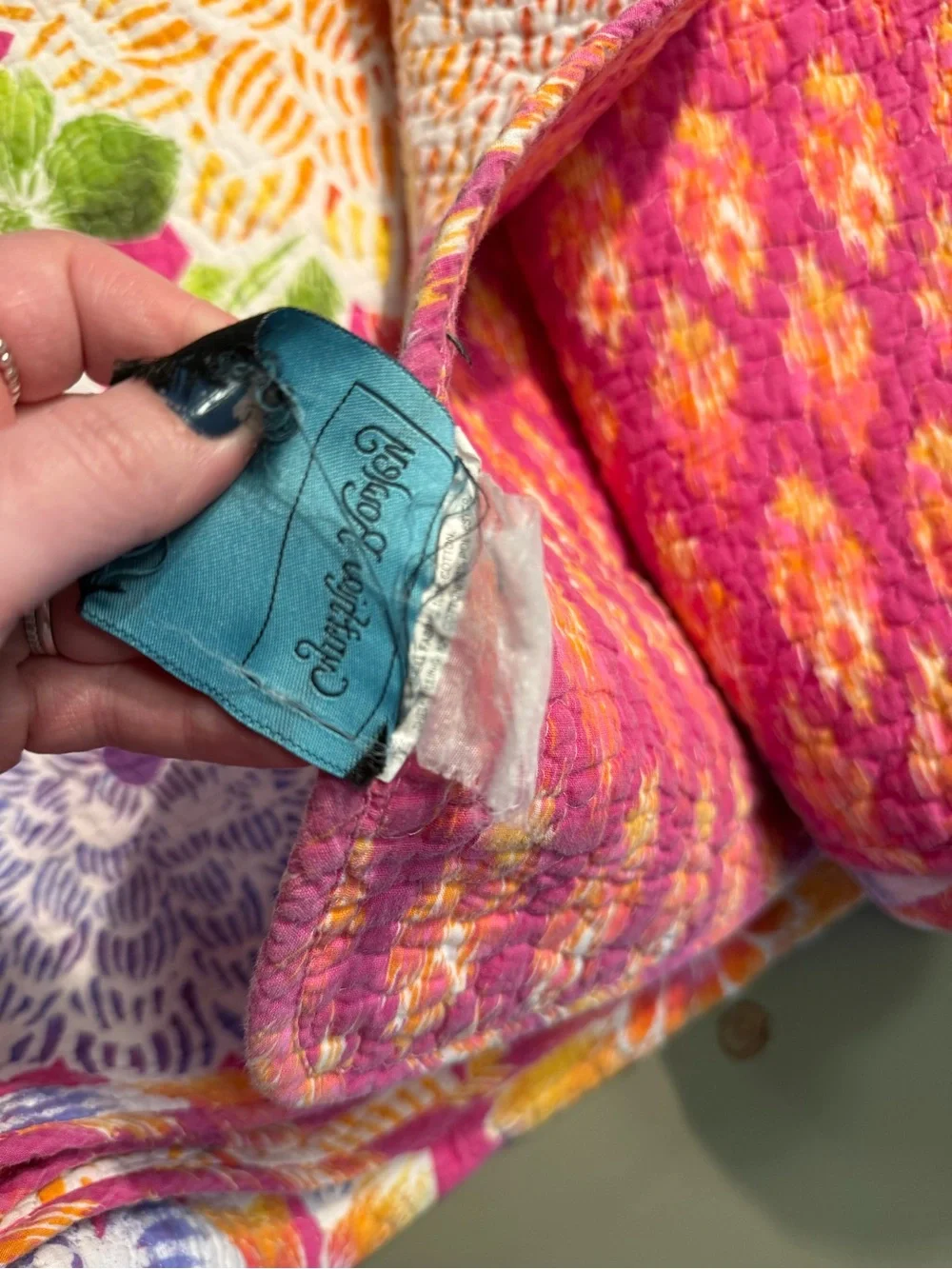 Cynthia Rowley Reversible Vibrant Floral Quilt Size Full